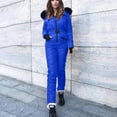 thumbnail image 2 of QATAINLAV Womens Onesie Ski Suit Winter Outdoor Sports Waterproof Snowsuit Faux Fur Collar Zip Jumpsuits Puffer Jacket, Blue, XXL, 2 of 8