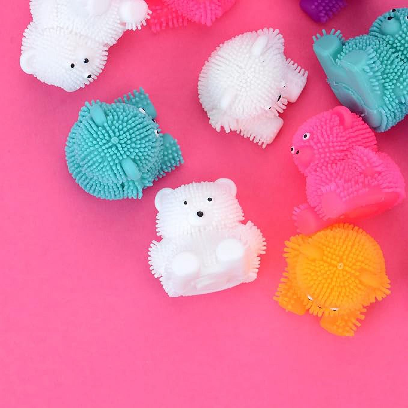 Puffer Bear Toys - Mini Bears Paffers Figures 1.75 Inch - Easter Egg Fillers - Gummy Bear 24 Pcs - Squeeze Toys for Party Favors, Goody Bags, Classroom Prizes & Treasure Box
