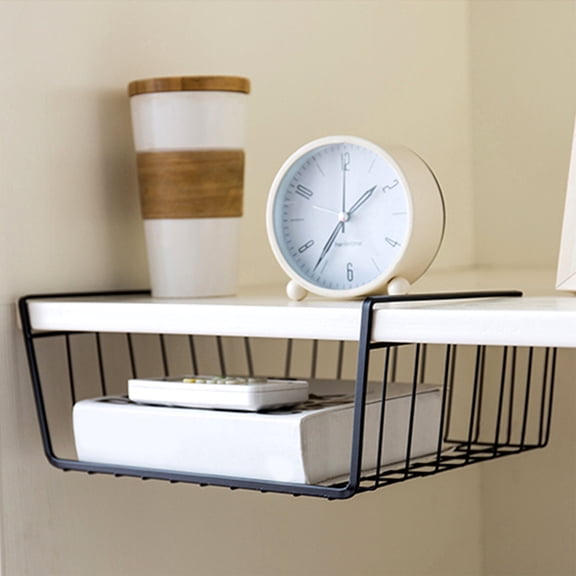 Under Shelf Basket,Slides Under Cabinet Storage Shelf Wire Baskets,Space Saving for Kitchen Counter Pantry Desk Bookshelf Cupboard