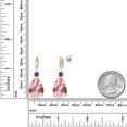 thumbnail image 6 of Gem Stone King 925 Silver and 10K Yellow Gold Peach Nano Morganite and Purple Amethyst and White Lab Grown Diamond Earrings for Women | 21.33 Cttw | GemstoneOctober Birthstone | Pear Shape 18X13MM, 6 of 6