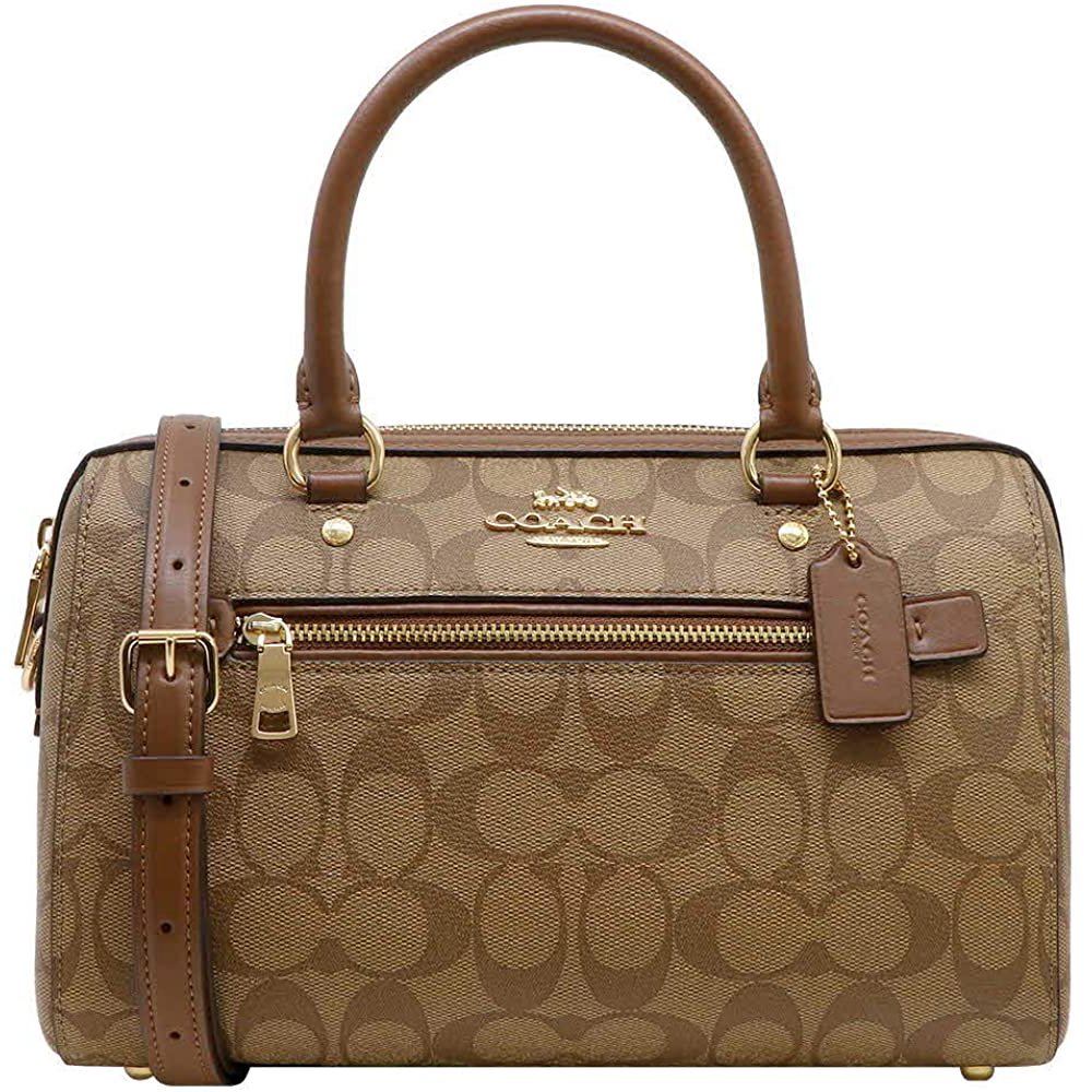 Coach Coach Signature Rowan Satchel in Khaki/Saddle