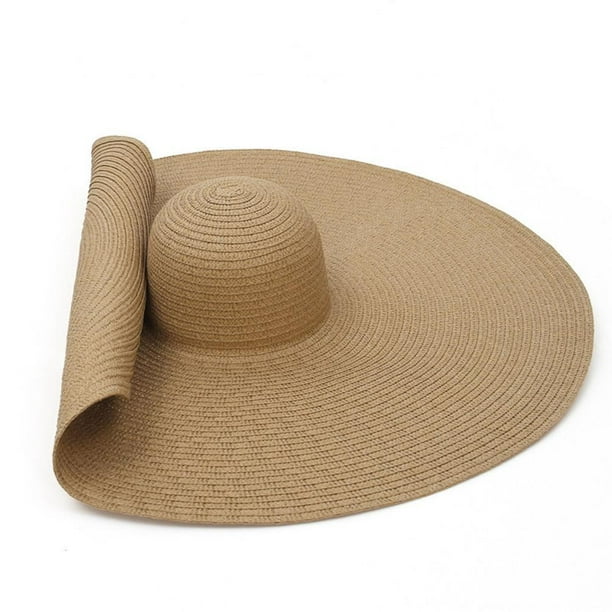 Floppy Straw Hat Oversized Sun Hat Large big brimmed hat Floppy brimmed hat  brimmed hat Brim Beach Anti-UV Sun Protection Foldable Roll up Summer Hat 