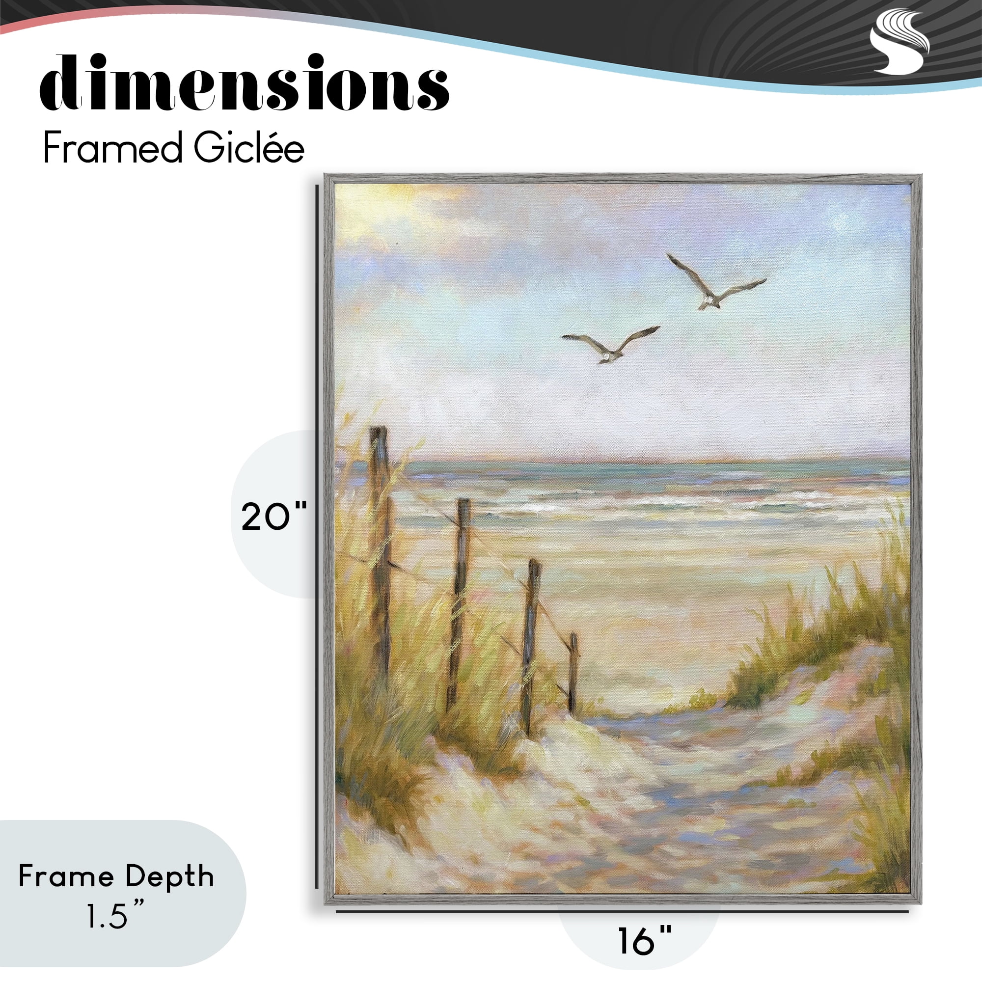 Stupell Industries Tranquility Beach Coastal Path Gray Framed Giclee Art, design by Linda Sperruzzi