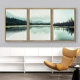 thumbnail image 3 of IDEA4WALL Framed Canvas Print Wall Art Set Teal Mountain Range Lake Forest Landscape Nature Photography Modern Rustic Scenic Relax/Calm for Living Room, Bedroom, Office - 16"x24"x3 Natural, 3 of 5
