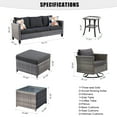 thumbnail image 3 of Ovios Outdoor Patio Furniture Set with 360 Degree Swivel Rocking Chairs 7 Pieces All Metal Frame Weather Wicker Patio Sectional Sofa with Coffee Table, 3 of 3