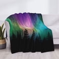 thumbnail image 3 of Fotbe Northern Lights Manta de Franela con Estampado, Manta Ultrasuave para Cama, Sofá, Auto, Hipoalergénica y Antibolitas-60"x50", 3 of 6