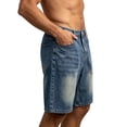 thumbnail image 6 of LODIENY Mens Baggy Jean Shorts Vintage Loose Fit Wide Leg Denim Short Pants Washed Distressed Streetwear Hip Hop Below Knee Jorts Blue S, 6 of 6