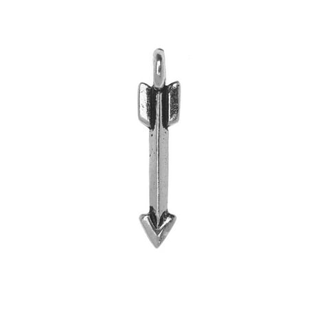 - TierraCast Pewter Charm, Arrow with Loop 20x4.25mm, 1 Piece, Antiqued Silver Plated