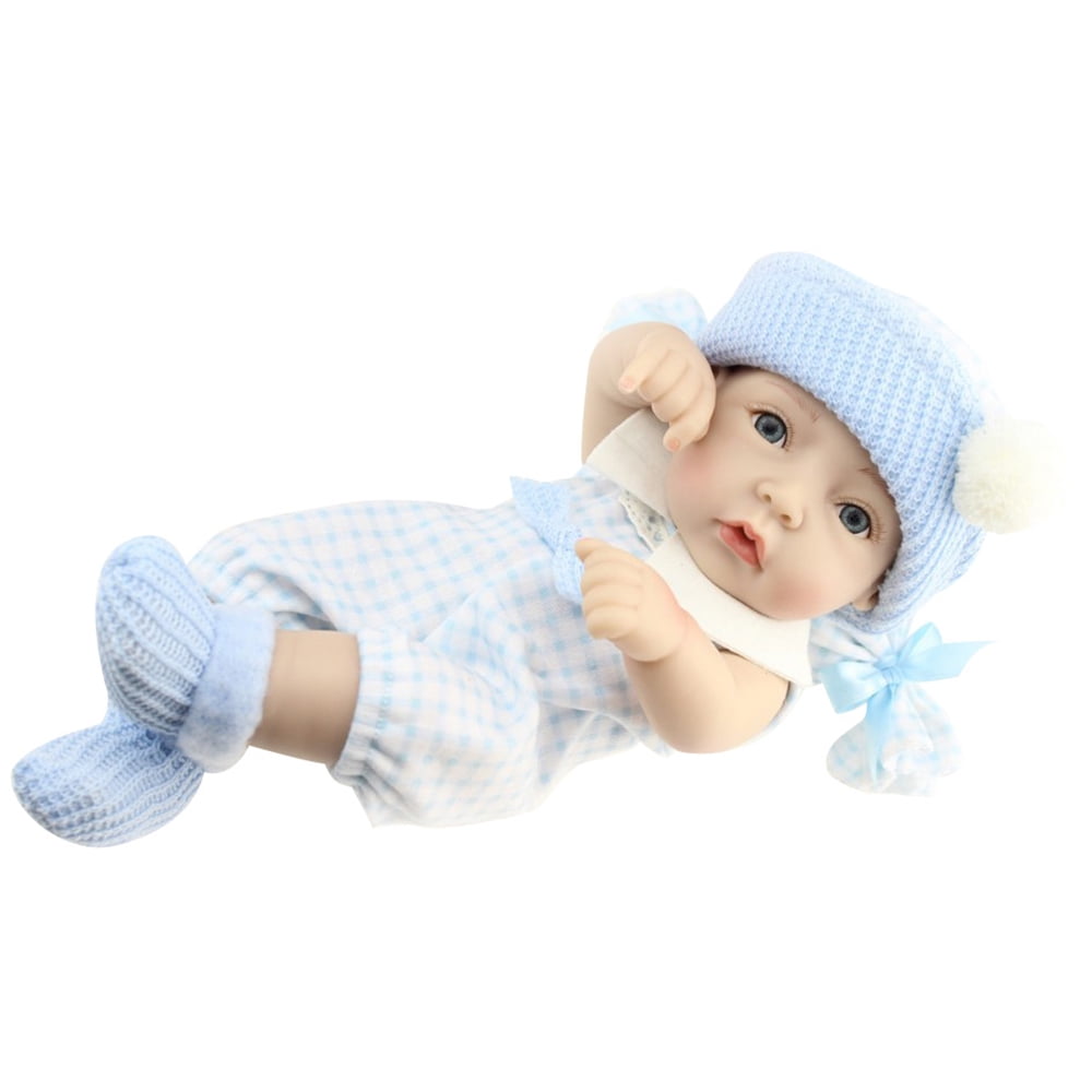28cm Reborn Baby Doll Hard Silicone Waterproof Toy Pink Wool Girl 11in 