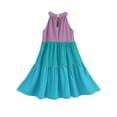thumbnail image 7 of Big Girls Dresses Sleeveless Color Block Casual Skater Swing Girls Clothes Size 9-10T, 7 of 7