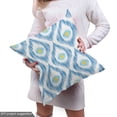 thumbnail image 5 of Ambesonne Aztec Boho Fabric by the Yard Upholstery, Ikat Style Indigenous, 2 Yards, White and Deep Sky Blue, 5 of 5