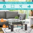 thumbnail image 4 of Costway Rectangle Glass Coffee Table Metal Legs End Table Livingroom Black, 4 of 7