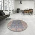 thumbnail image 3 of Ahgly Company Indoor Round Mid-Century Modern Silver Pink Pink Oriental Area Rugs, 8' Round, 3 of 6