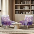 thumbnail image 4 of HELLHERO Purple Marble Pattern Easy Care Breathable Armless Accent Chair Cover Dustproof Armless Accent Chair Protector for Armless Chair, 4 of 8