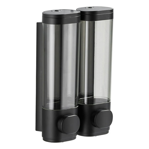 Moyic Dispensador de a mano, 300ml, montado en la pared, sin perforación, transparente, para el hogar, Hotel, Bar, baño, suministros de Juegos de accesorios de baño Cabezal doble Moyic HA067253-02