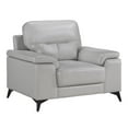 thumbnail image 1 of Lexicon Mischa Fauteuil d'Appoint Assorti en Cuir, Gris Argenté, 1 of 7
