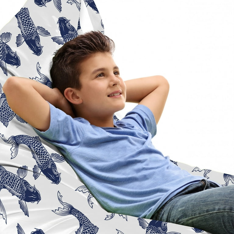 Koi Fish Lounger Chair Bag Carp Koi Sketch Drawing with Detailed