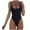 Black, variant on WREESH Womens One Piece Swimsuit Solid Color Swim Suits Swimsuit with Micro Elastic Suspender and Backless Bikini Swimsuit Sleeveless Bathing Suits Black