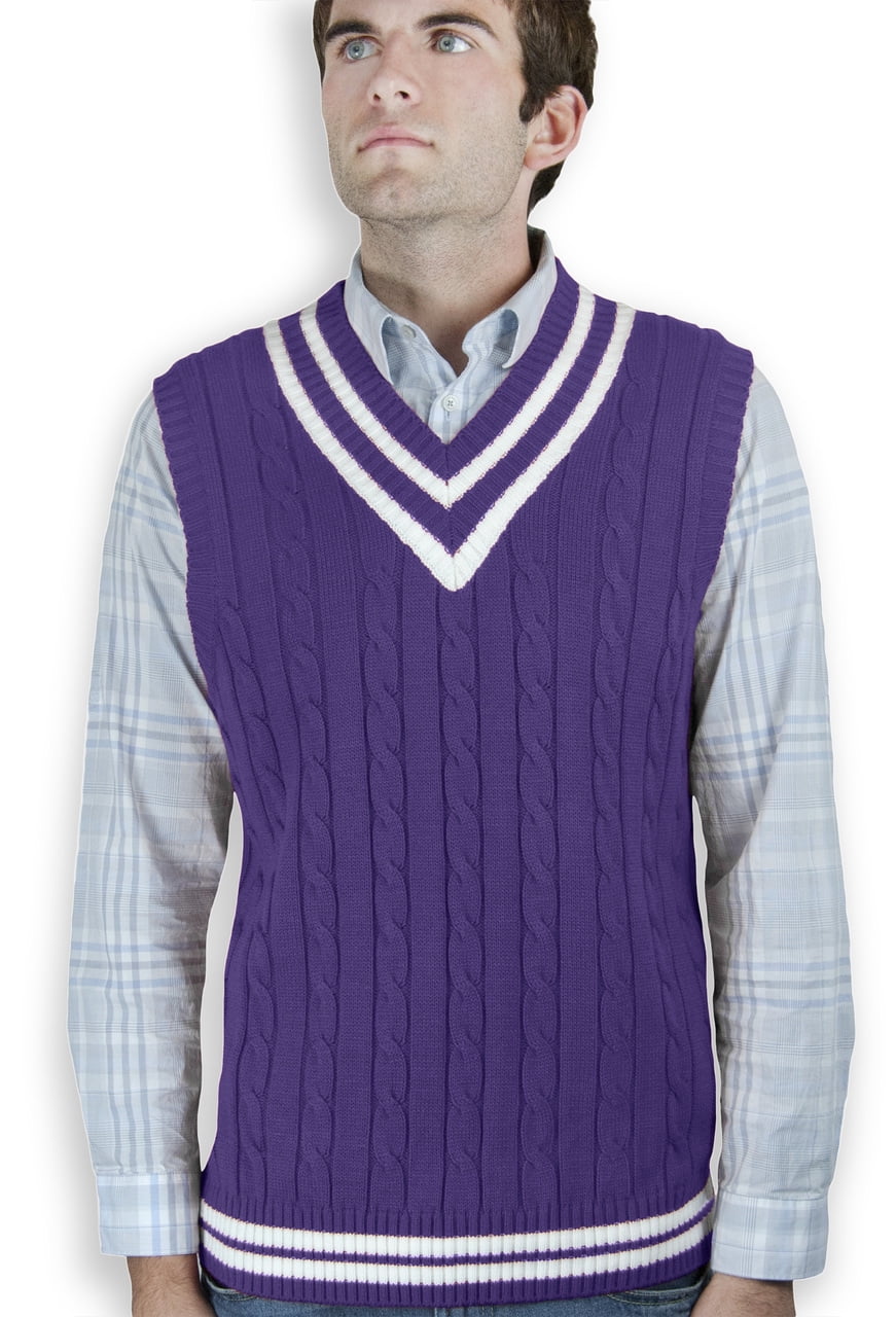 men's purple sweater vest