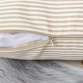 thumbnail image 3 of Throw Pillow Covers 26x26 - Decorative Pillows for Couch Set of 2 Rustic Linen Striped Cushion Cover Soft Large Pillowcase for Bedding Decor, Sofa, Outdoor Farmhouse Home Fall Colored Khaki, 3 of 5