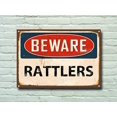 thumbnail image 1 of HAHDAXIA New Metal Sign Aluminum Sign Beware Rattlers Beware Warning Wall Sign for Outdoor & Indoor 12" x 8", 1 of 5