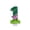 A001- A, variant on Number 2 Birthday Candle with Green Glitter and Pink Butterfly Design, Single Piece, Green and Pink, for 2Nd Birthday Party Cake Decoration