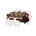 thumbnail image 5 of Benjara Sofa with Paisley Fabric and Ornate Details, Red and Brown, 5 of 5