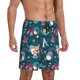 thumbnail image 2 of Balery Garden Gnomes In Flower Pantalones cortos de pijama de punto de algodón para hombre con cinturilla y bolsillos-3X-Large, 2 of 6
