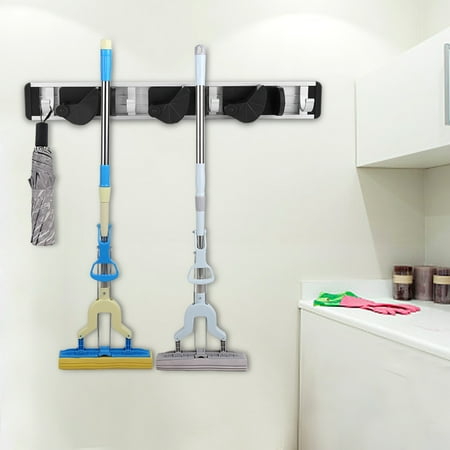 

Greensen Mop Broom Holder Mop and Broom Holder Rack Wall Mounted Tools Storage Organizer Home Use Mop Broom Rack