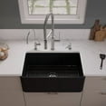 thumbnail image 3 of Black Matte Smooth Apron 30" x 18" Single Bowl Fireclay Farm Sink, 3 of 9