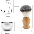 thumbnail image 3 of Shaving Kits for Men Set, Wet Shaving Kit 3 in 1, Includes Shaving Brush, Stainless Steel Shaving Bowl, Safety Stand, Durable and Easy to Clean, 3 of 5