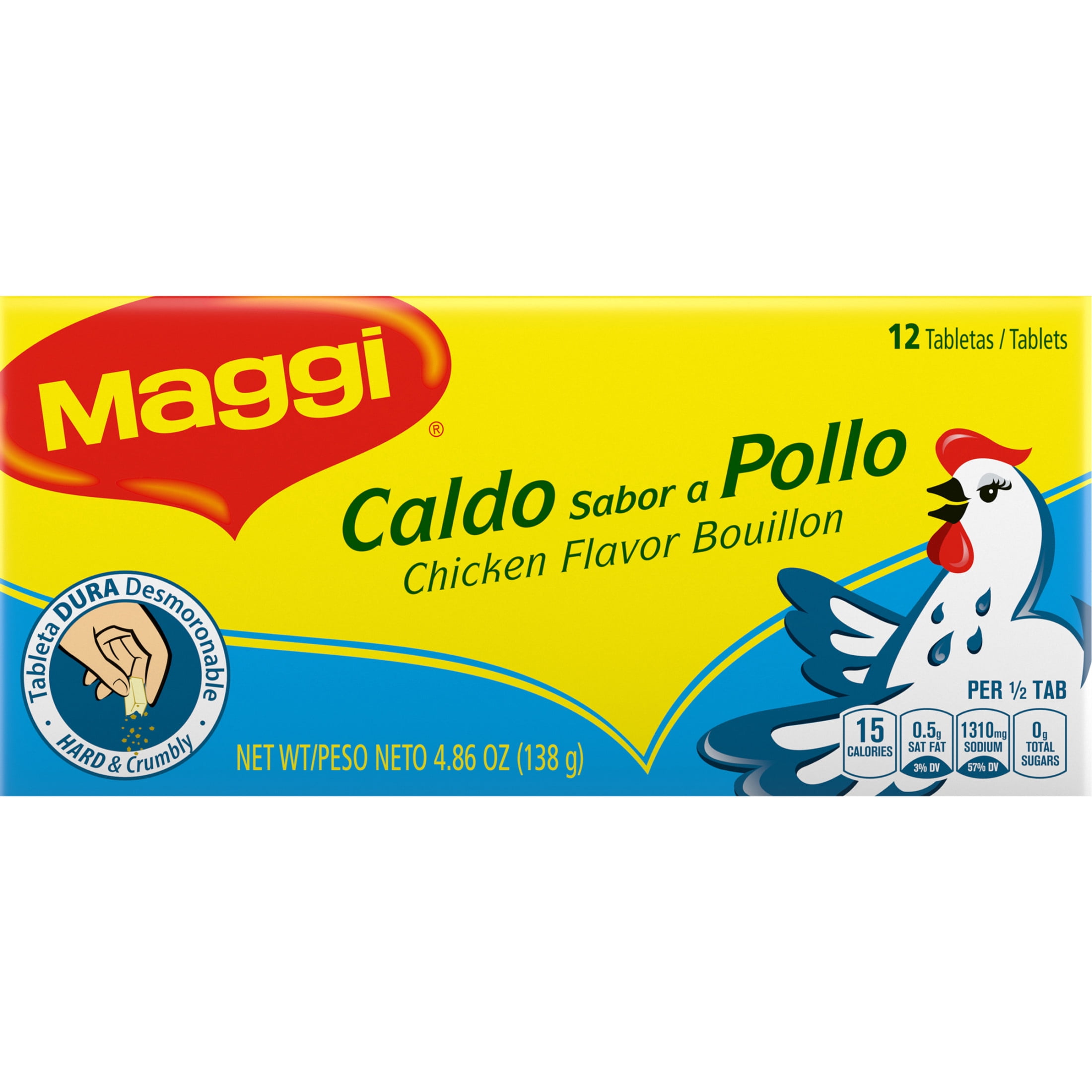 (24 pack) Maggi Chicken Flavor Bouillon Tablets, 4.86 oz, 12 Tablets