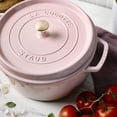 thumbnail image 6 of Staub Cast Iron Round Cocotte 7-quart-Peony Pink, 6 of 12