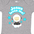 thumbnail image 4 of Inktastic Jesus Loves Me Cute Lamb and Stars Boys or Girls Baby Bodysuit, 4 of 5