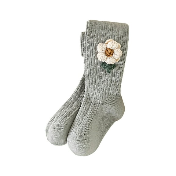 Uxgjfwu Girls Tights Winter Bottom Elastic Warm Pantyhose Toddler Girls Tights Socks Little Girls Flower Leggings Build-in Socks