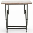 thumbnail image 5 of Bowery Hill Square Folding Metal/Wood End Table in Weathered Brown/Black, 5 of 12