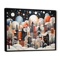 thumbnail image 2 of Designart "Art Deco Winter Wonderland Orange Bubble Village" Cityscapes Framed Wall Art - Industrial Grey City Art Deco Living Room Framed Canvas Art, 2 of 6