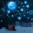thumbnail image 2 of 1049 Pcs Wall Stickers Wall Stickers Kids Moon And Stars Glow In The Dark Wall Stickers, 2 of 4