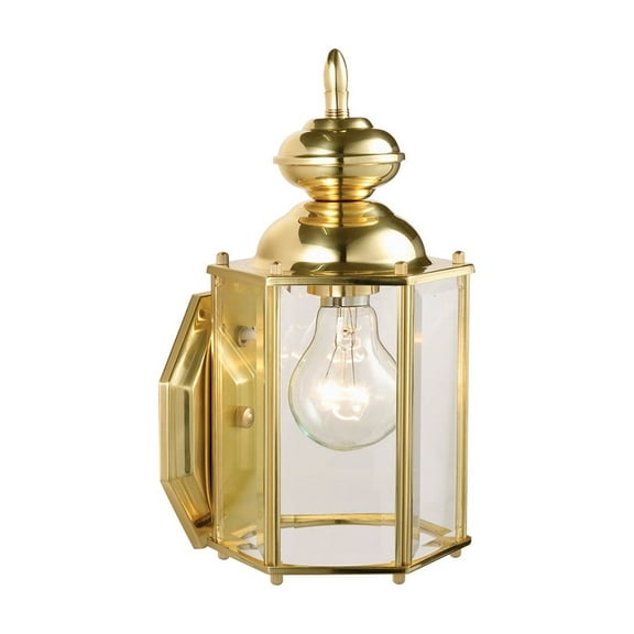 Design House Augusta Downlight Traditional Outdoor Wall Light, Solid Brass