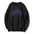 thumbnail image 3 of CUZIBR Womens Sweatshirt Letter Print Oversized Crew Neck Sweatshirts Fashion Long-Sleeve Pullover Tops Basic Layering Fall Winter Clothes,Black, 3 of 5