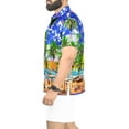 thumbnail image 2 of HAPPY BAY Men's Hawaiian Shirts Short Sleeve Button Down Shirt Men's Hawaii Shirts Boho Vacation Casual Summer Beach Shirts for Men Funny S Water Surfing, Blue, 2 of 6