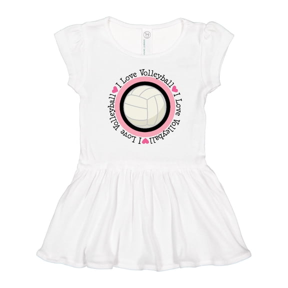 Inktastic I Love Volleyball Sports Girls Toddler Dress