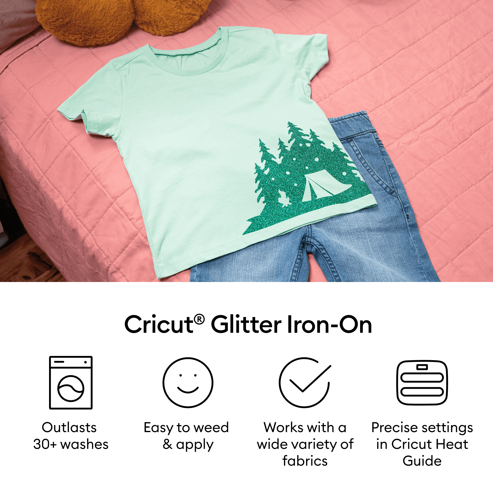 Cricut® Glitter Iron-On (5 ft), Red