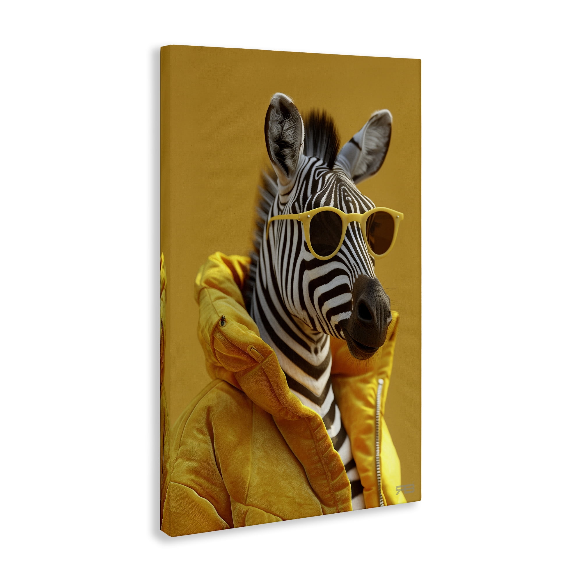 Stupell Industries Bold Zebra in Yellow Animals & Insects Painting Gallery Wrapped Canvas Art Print Wall Art, 24 x 36
