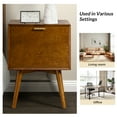 thumbnail image 4 of Modern End Table Charging Station Hidden 2 Drawers Wooden Table Living Room, Acorn, 4 of 7