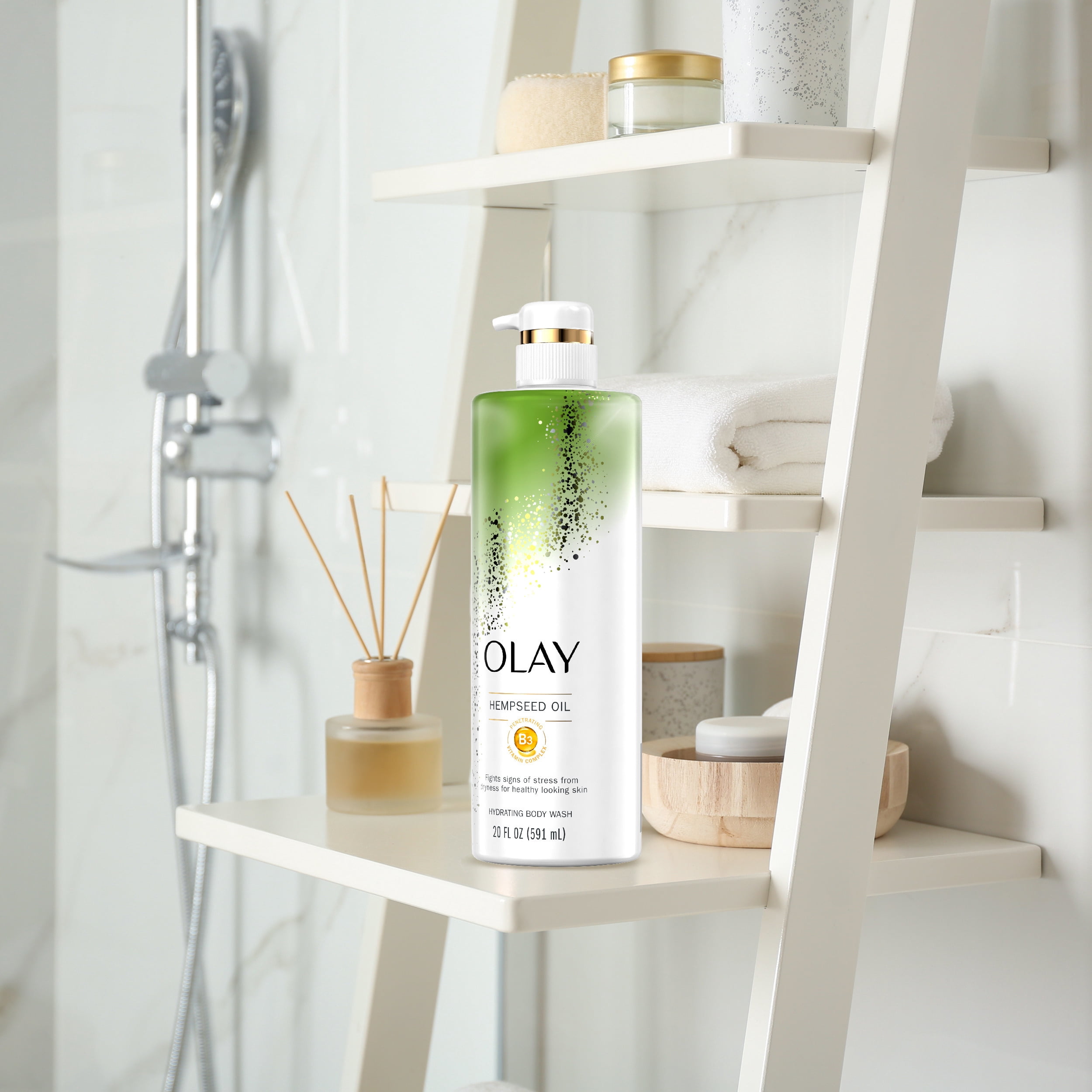 Olay Hydrating Body Wash with Hempseed Oil and Vitamin B3 Complex, for All Skin Types, 20 oz