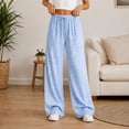 thumbnail image 3 of Bosfbaoi Sweatpants for Women Striped Wide Leg Drawstring Elastic Waist Loose Casual Trousers with Pockets, 3 of 7