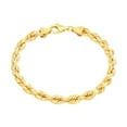 thumbnail image 2 of Nuragold 14K Real Yellow Gold Solid Rope Diamond Cut Chain Bracelet 7"-9" (1.5mm-10mm) Italian Jewelry for Men & Women, 2 of 25