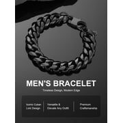 ChainsProMax Bracelet Men Black Chain Stainless Steel Bike Chain Bracelet 14MM 21CM Chunky Fashion Jewelry Gift for Dad Son