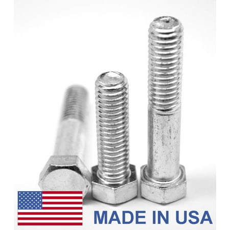 

5/16 -18 x 1 (FT) Coarse Thread Grade 5 Hex Cap Screw (Bolt) - USA Medium Carbon Steel Zinc Plated Pk 100